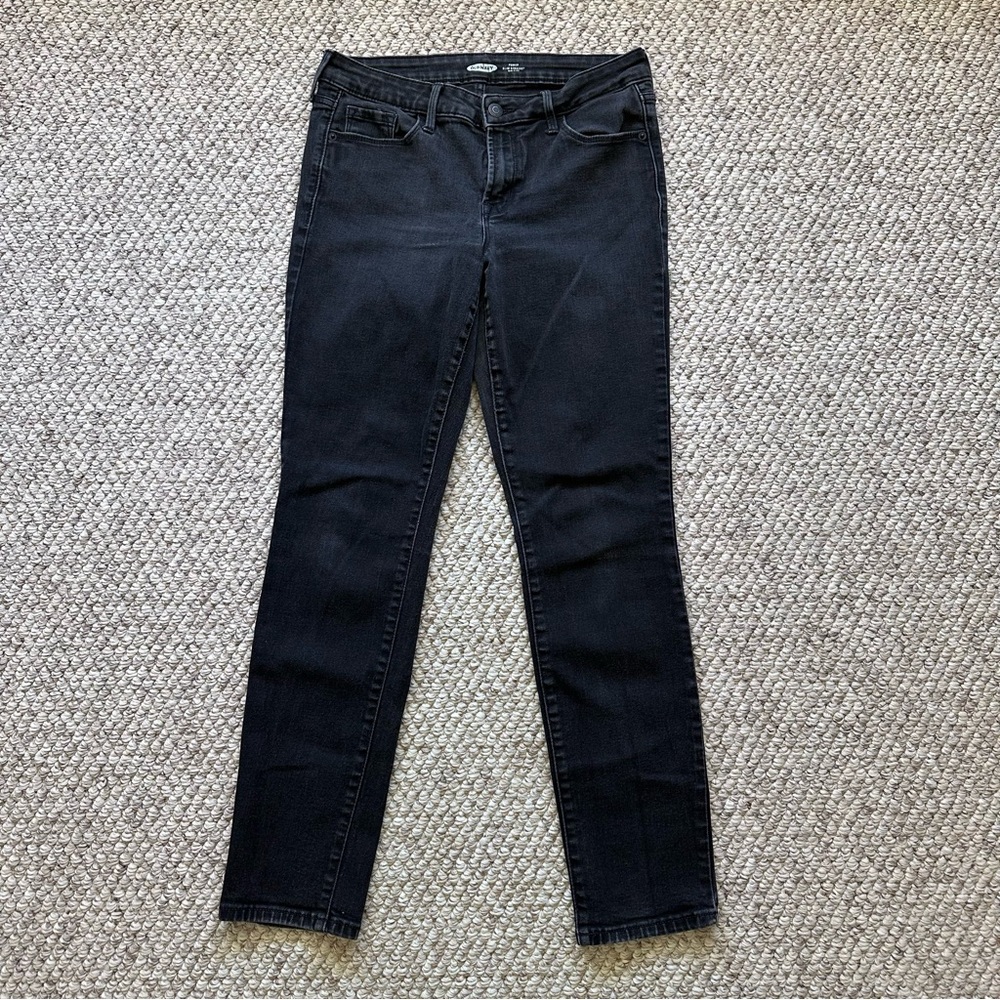 Old Navy size 6 jeans power slim straight mid rise gray jeans